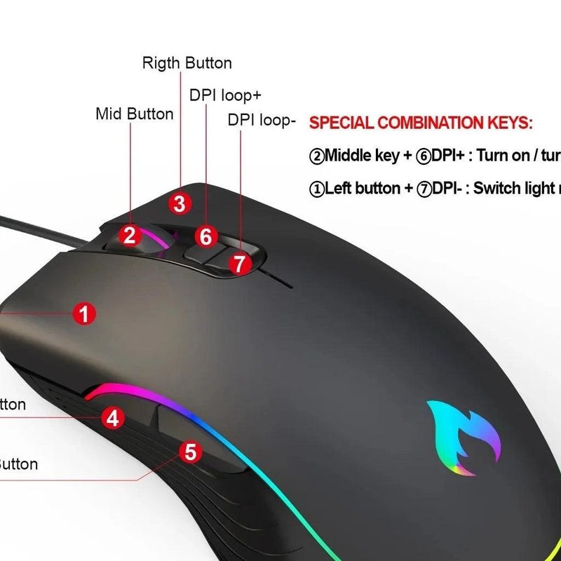 Mouse Gamer LED RGB