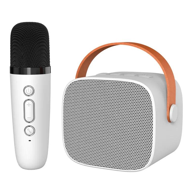 Alto-falante Bluetooth portátil com microfone sem fio, máquina de karaoke, reprodutor de música para adultos e crianças