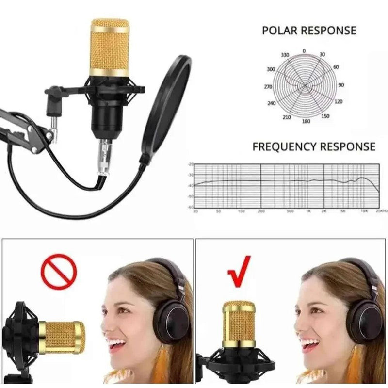 Microfone Condensador Profissional Studio Podcast