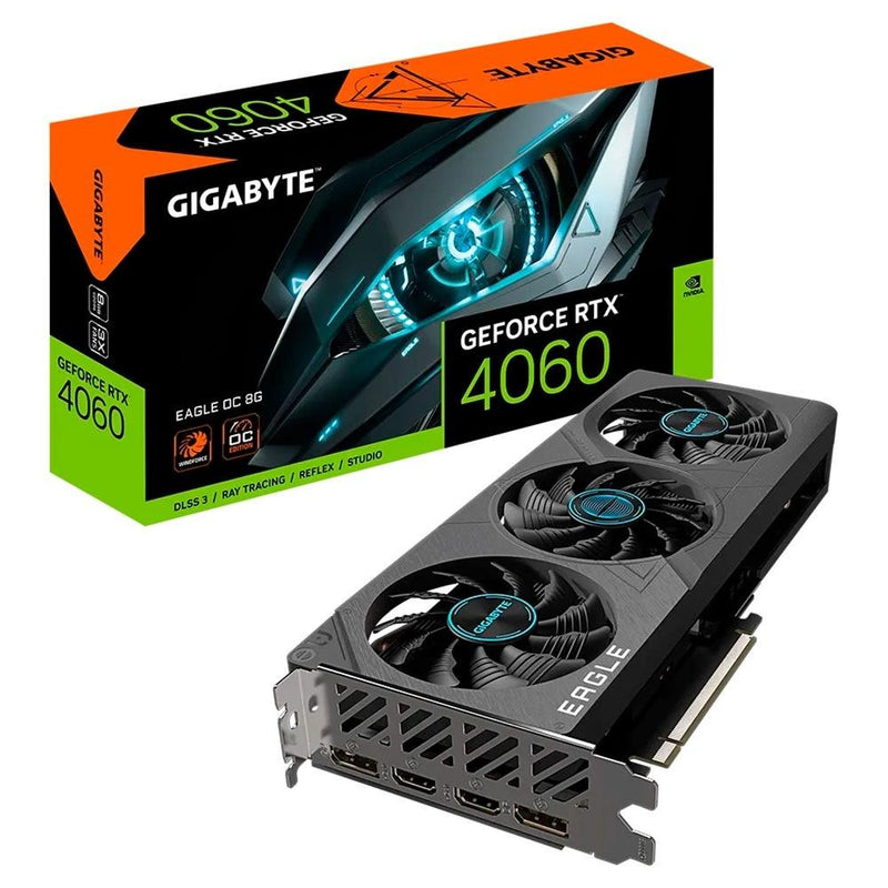 Placa de Vídeo RTX 4060 EAGLE OC Gigabyte NVIDIA GeForce 8GB GDDR6